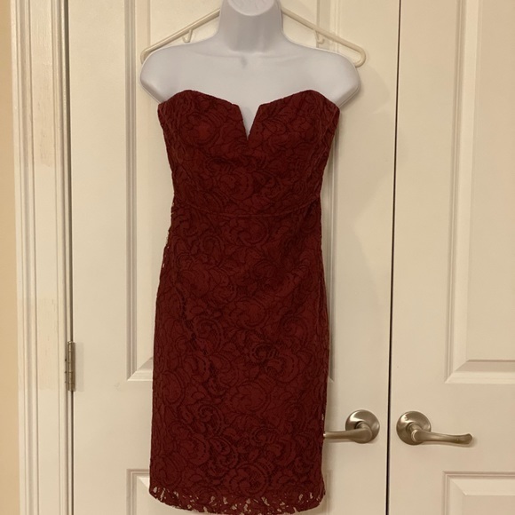 J crew size 10 lace maroon dress - Picture 1 of 4